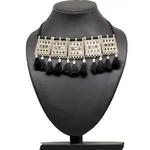 Perhiasan indah desainer kalung produsen perak Jerman Bollywood koleksi India untuk wanita dan perempuan kalung populer