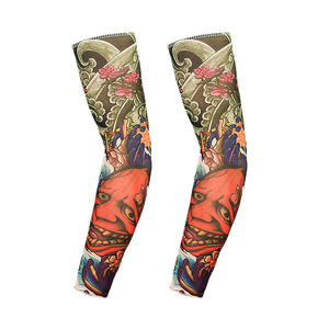 WARPRO INDUSTRY Mangas de Ciclismo con Estampado de Tatuajes Japoneses, Transpirables, Protección Anti-UV, Unisex, Estilo Yoga para Adultos, 100% - Product Image 1