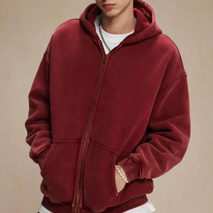 Heavyweight Cotton <b>Oversized</b> Men Tracksuit Two Piece Set Custom Washed Hoodie and <b>Joggers</b> Sweatsuit for Wholesale - Product Image 4