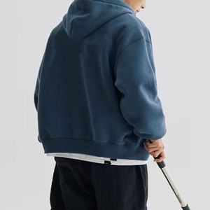 เสื้อฮู้ดดี้สตรีทแวร์ ออกแบบเองได้ ผ้าฝ้าย 100% ซิปยาวเต็มตัว ฮู้ดดี้เรียบๆ ไม่มีลาย ซิปคลุมหน้าเต็มตัว เสื้อฮู้ดดี้ซิปยาวสำหรับผู้ชาย - Product Image 5