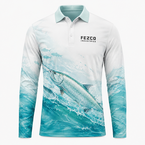 เสื้อตกปลาแบบสั่งทำพิเศษ ผ้าโพลีเอสเตอร์ 100% เสื้อโปโลตกปลาคุณภาพพรีเมียมสำหรับผู้ใหญ่ทุกเพศ UPF50+ แขนยาว - Product Image 2