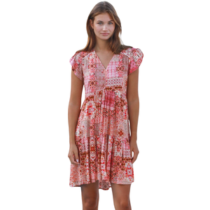 Vestido Mini Estampado para Mujer, Vestido de Moda con Cintura Fruncida - Product Image 2