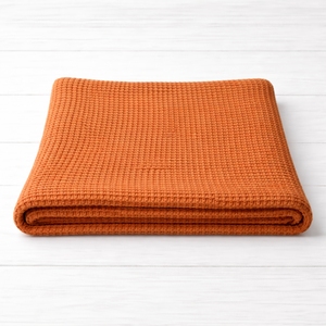 Serviette de bain en coton gaufré de luxe en terre cuite, douce, légère et à séchage rapide - Product Image 1