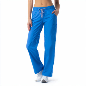 Premium Quality Comfortable Knitted Breathable Hospital <b>Scrubs</b> Uniform Pants Elastic Waist Multi-Pockets - Product Image 2