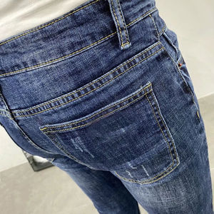 Pantalon en jean pour homme, dernière collection, grande taille, style décontracté, doux et confortable, tissage tricoté, tendance et personnalisé - Product Image 3