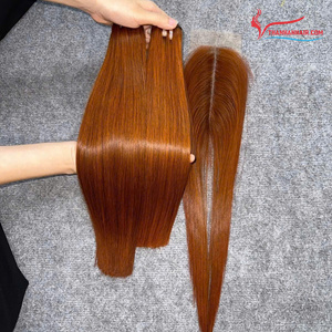 SUPER SOLDE Extensions de Cheveux Humains Vietnamiens 100% Naturels Lisses Comme des Baguettes Tissage Rouge Vin Toutes Couleurs Super Soyeux Sans Chute Haute Qualité - Product Image 4