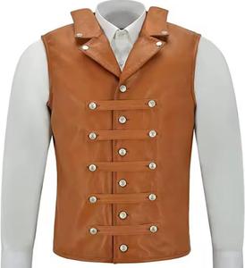 Chaleco de cuero para hombre de estilo tradicional, con una apariencia cómoda, resistente y elegante, perfecto para todo tipo de condiciones de conducción. - Product Image 1