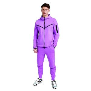 Chándales Deportivos Ajustados para Hombre al por Mayor, Bordado de Chenilla, 100% Algodón, Felpa, Logotipo Personalizado, Capucha con Cordón - Product Image 1