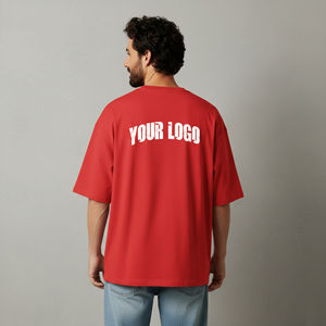 เสื้อยืดผู้ชายแฟชั่นใหม่ทรงโอเวอร์ไซส์ ไหล่ตก คอกลม แขนสั้น ทรงหลวม ผ้าฝ้าย 100% ไซส์พลัส เสื้อยืดสั่งทำสำหรับผู้ชาย - Product Image 2