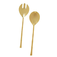 Ensemble de 2 cuillères et fourchettes à salade Modern Wave en acier inoxydable argenté, design unique, finition polie miroir, pour la salle à manger