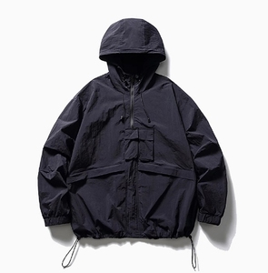 New Lightweight Hooded Wind Breaker Jacket Men Zip up Outdoor Activities-Hiking Camping Cycling Windbreaker new - Product Image 1