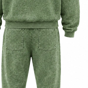 Nuevo Chándal de Algodón con Capucha Estilo Vintage Lavado al Ácido para Hombre 2026, con Pedrería, Tejido de Alta Calidad de 480 g/m², Cierre con Cordón, Tallas Grandes - Product Image 4