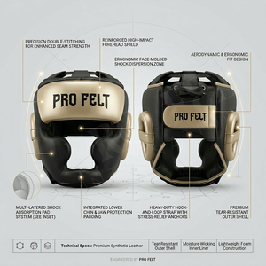 Heavy Duty Customized Full Face Boxing Head Guard <b>Adjustable</b> <b>Straps</b> Shock Absorption PU Leather Protective Sparring Head Pads - Product Image 2