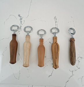Porte-clés décapsuleur avec manche en bois, design simple, décapsuleur pour bouteilles de bière - Product Image 3