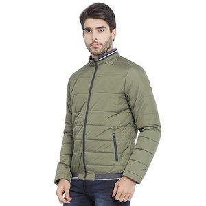 Hermosas chaquetas acolchadas de invierno para hombres, tela de nailon recubierta con cremallera y patrón, decoración, servicio OEM disponible - Product Image 1