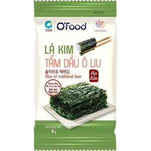 Olive Oil Traditional Laver Roasted <b>Seaweed</b> Sheets 4g Wholesale O'food | Korean Traditional Laver | Ready-to-Eat - Product Image 3