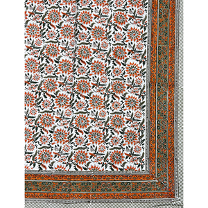 Drap plat géométrique en coton 200TC imprimé à la main, double, blanc, respirant, pour la maison, l'hôtel et usage élégant - Product Image 2