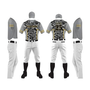 Uniforme de Béisbol Premium 100% Poliéster, Manga Corta, Tela Lisa Estampada, OEM, Cómodo para Uso Diario y Deportivo - Product Image 1