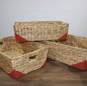 Nuevo diseño de cestas de almacenamiento de jacinto de agua, organizador rectangular para la organización del hogar - Product Image 3