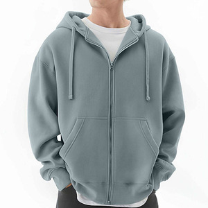 Sudadera con Capucha de Invierno para Hombre, de Alta Calidad, 100% Algodón, 450g, con Cierre, Bolsillo Canguro, Transpirable, de Secado Rápido, Diseño Liso - Product Image 1