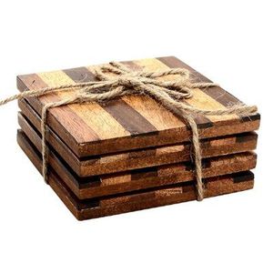 Top Demanded Round Wooden <b>Coasters</b> Set <b>Heat</b> and Water Resistant Perfect for Home Decor Available At Best Market Price - Product Image 5