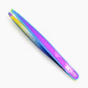 Kounain-Pince à épiler les sourcils à revêtement plasma doré, pointe inclinée, pince à épiler beauté maquillage en acier inoxydable pour femmes, prise en main parfaite - Product Image 5