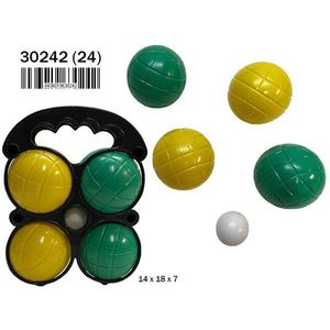 Set da Petanque con 4 Palline Verdi e Gialle 14 X 18 X 7 Cm per Giochi all'Aperto - Product Image 1