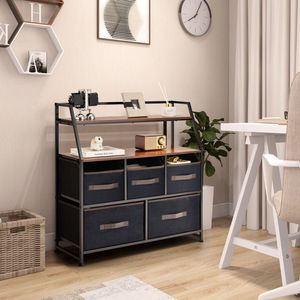 Cassettiera a 5 cassetti per soggiorno e camera da letto con contenitori in tessuto - Product Image 2