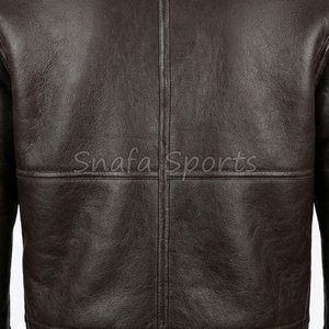 Men Solid Color Genuine Sheepskin Sherpa Shearling <b>Jacket</b> Faux <b>Fur</b> <b>Lined</b> Winter Bomber Leather <b>Jackets</b> - Product Image 5