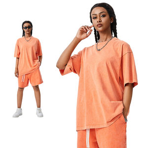 Conjunto de Verano para Hombre, Estilo Boyfriend, Holgado, con Camiseta Casual Americana de Moda y Pantalones Cortos, Conjunto de Dos Piezas - Product Image 2