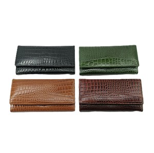 Portefeuilles à fermeture éclair en cuir véritable, porte-cartes multiples, pochette, noir, vert, marron, bordeaux, couleur, passeport, design élégant - Product Image 1
