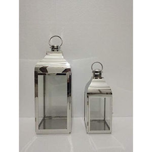 Farol de Vela de Acero Inoxidable y Vidrio con Diseño Elegante para Decoración del Hogar y Exterior, Mayorista de Faroles Plateados - Product Image 1