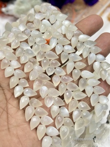 Piedras Preciosas de Piedra Lunar Blanca Natural AAA, Corte a Mano, Facetadas, Forma de Lágrima, Perforación Elegante, 6x9mm, Hilo de 8 Pulgadas, Exportador de China - Product Image 2
