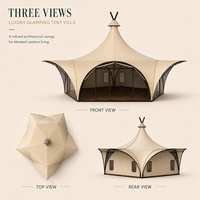 Tente de glamping de luxe BOTEEN, membrane tendue 950G, doublure en coton 240G, structure en acier, 5,2x8x5,6m, tente de villégiature extérieure personnalisée