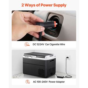 Réfrigérateur de voiture portable électrique 12 volts 52,8 QT/50 L, température réglable de -4 à 68 degrés Fahrenheit, 12/24 V CC - Product Image 6