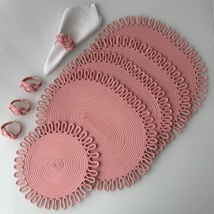 Black And White Designer Macrame Placemats for Dining Tables Boho Table Decor and Modern Home Styling Use Wholesale From India - Product Image 5