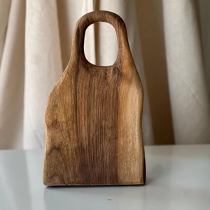 Planche à découper en bois bio pour viande et légumes, planche de cuisine en bois d'acacia naturel rectangulaire, provenance Inde - Product Image 1