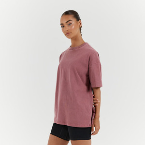 Wholesale Custom Summer Appliques High Quality Cotton <b>Acid</b> Wash T-Shirt Oversized <b>Drop</b> Shoulder Heavyweight Plus Size Women Tee - Product Image 3