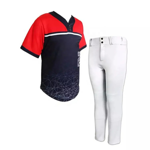 Ensemble de maillots de baseball personnalisés OEM sublimés pour hommes, impression personnalisée, manches courtes, 100 % polyester, pantalon respirant, coupe classique - Product Image 4