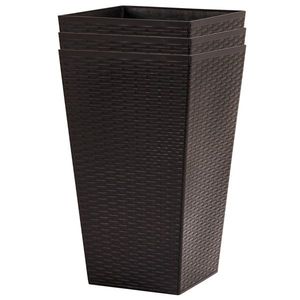 Set di 3 Vasi Marroni per Interni ed Esterni con Foro di Drenaggio, Fioriere in PP per Balcone e Orto, Facili da Innaffiare - Product Image 5