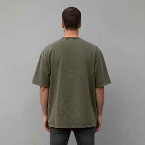 New Arrived 2026 100% Cotton Men's T-Shirt Custom Screen Printed Logo Solid Color Loose Fit Breathable Eco-Friendly <b>Hip</b> Hop - Product Image 3