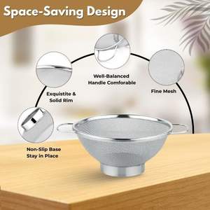 Colador de Harina Ergonómico de Acero Inoxidable de 2 Tamaños para Hornear, Filtrar Café, Té y Jugos - Product Image 2