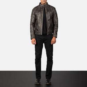 Chaqueta de Motociclista de Cuero OEM Premium para Hombre, Estilo Biker Urbano con Cierre, Chaqueta de Moda Personalizada al por Mayor - Product Image 5