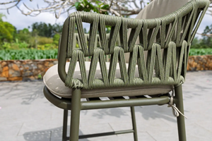 VINO Modern Outdoor <b>Bar</b> <b>Table</b> Set with Rope <b>Bar</b> <b>Stools</b> <b>and</b> Teak Wood <b>Table</b> - Product Image 6