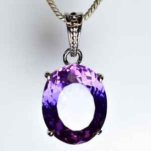 Colgante de Amatista Púrpura Natural, Corte Pera, Gema en Plata de Ley 925, Collar de Joyería Certificada, Regalo para Ella, Fiesta de Compromiso - Product Image 1