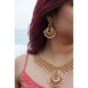 Guttapusalu <b>Long</b> Haram-Fine Pendant <b>Necklace</b> - Product Image 2