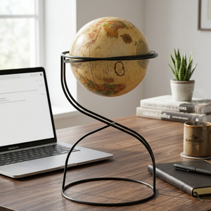 Premium Iron Desk Globe with Plastic Globe | Decorative World <b>Map</b> Globe for Office Table, Study Desk, Education & Home Decor - Product Image 3