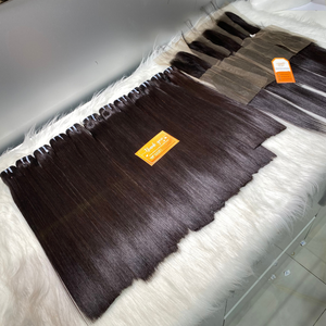 100% Remy vietnamien vierge extensions de cheveux bruts os droit Double trame pur brut non traité perruques - Product Image 5