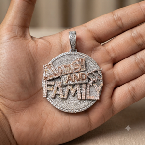 Unisex Iced 925 Solid Silver Big Circle Moissanite Diamond Fine Pendants <b>Custom</b> <b>Name</b> Initials Letter Hip Hop Rapper Party Charms - Product Image 4