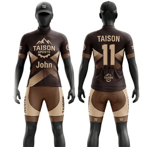 Uniforme de Ciclismo para Mujer, Tela de Poliéster Premium de 200 GSM, Transpirable, Diseño de Paneles en Contraste Marrón Beige, Logotipo Personalizado por Sublimación - Product Image 1